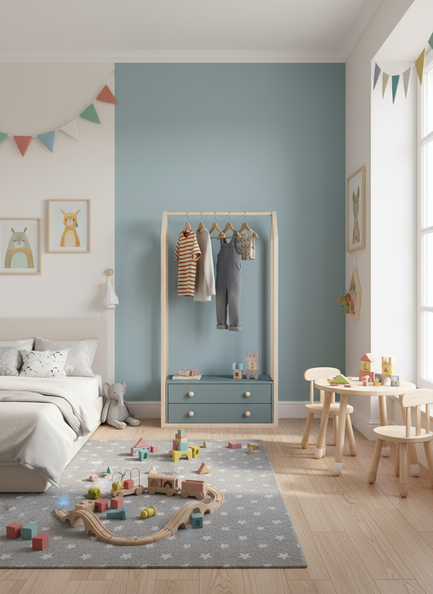 Firefly_crea una habitacion para niños con este perchero de ropa 930892